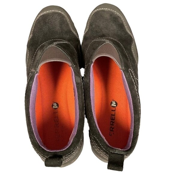Merrell Women's Albany Black Mocs Sneakers Gray Purple Stretch Slip On Size 7 - Picture 12 of 14
